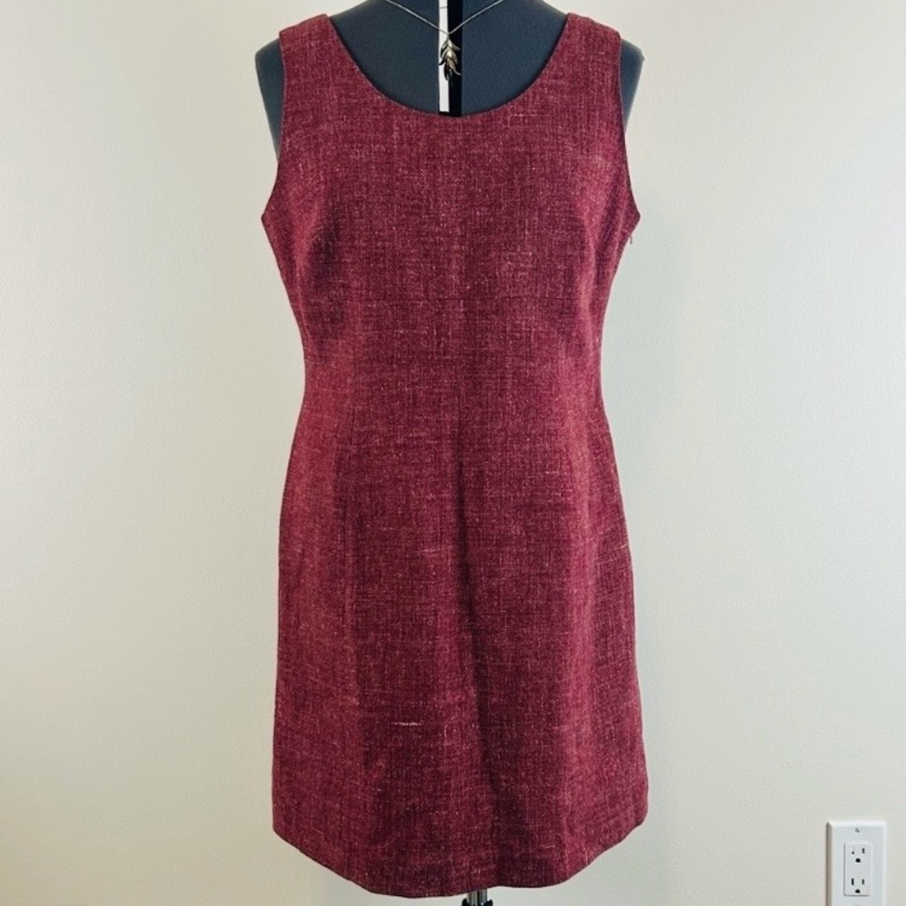 Vintage Heathered Red Linen Dress